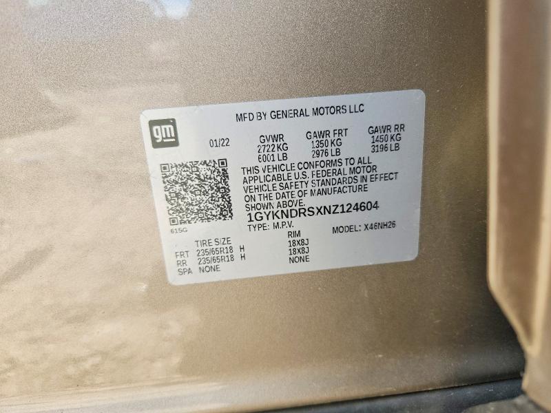 Aukcja sprzedaży 2022 Cadillac Xt5, vin: 1GYKNDRSXNZ124604, numer aukcji: 67058386