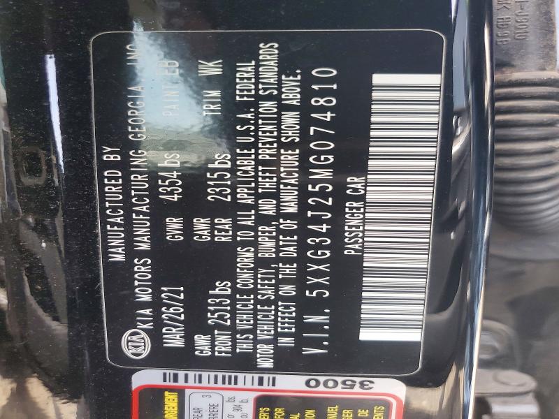 64700226 :رقم المزاد ، 5XXG34J25MG074810 vin ، 2021 Kia K5 مزاد بيع