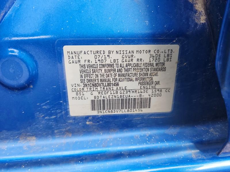 Продажа на аукционе авто 2020 Nissan Versa, vin: 3N1CN8DV7LL801456, номер лота: 65528366