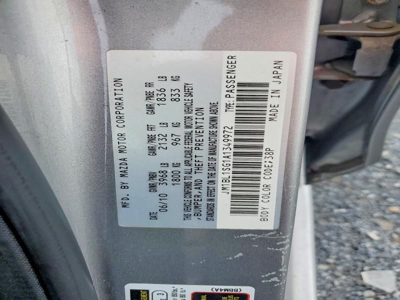 Aukcja sprzedaży 2010 Mazda 3, vin: JM1BL1SG1A1349972, numer aukcji: 63925466