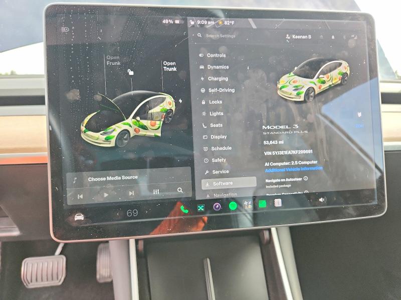 Aukcja sprzedaży 2019 Tesla Model 3, vin: 5YJ3E1EA7KF299691, numer aukcji: 63707776