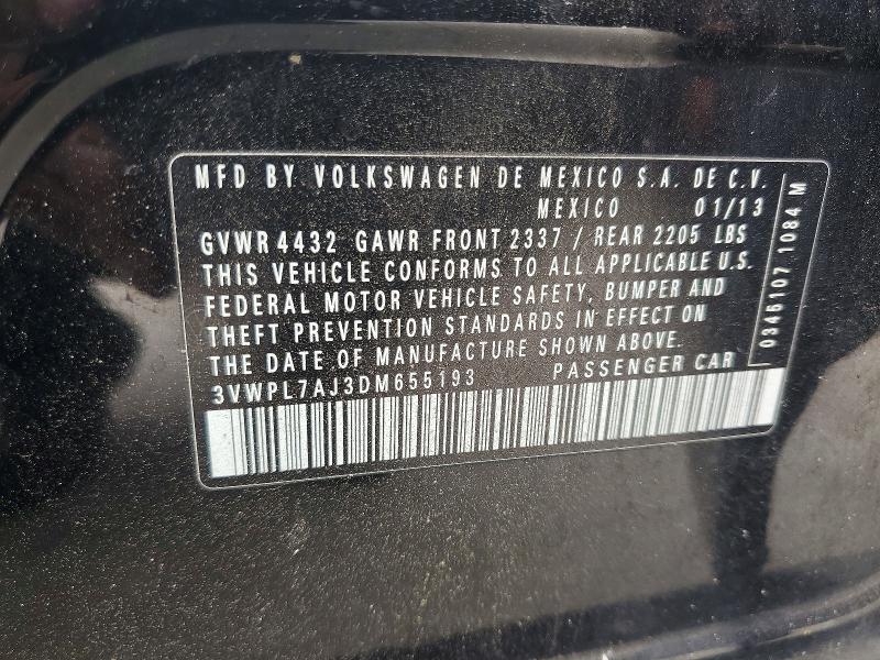 Продажа на аукционе авто 2013 Volkswagen Jetta, vin: 3VWPL7AJ3DM655193, номер лота: 64803636