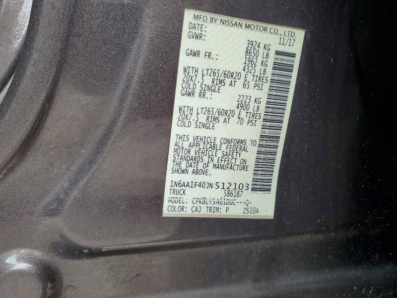 Продажа на аукционе авто 2018 Nissan Titan Xd, vin: 1N6AA1F40JN512103, номер лота: 64465566