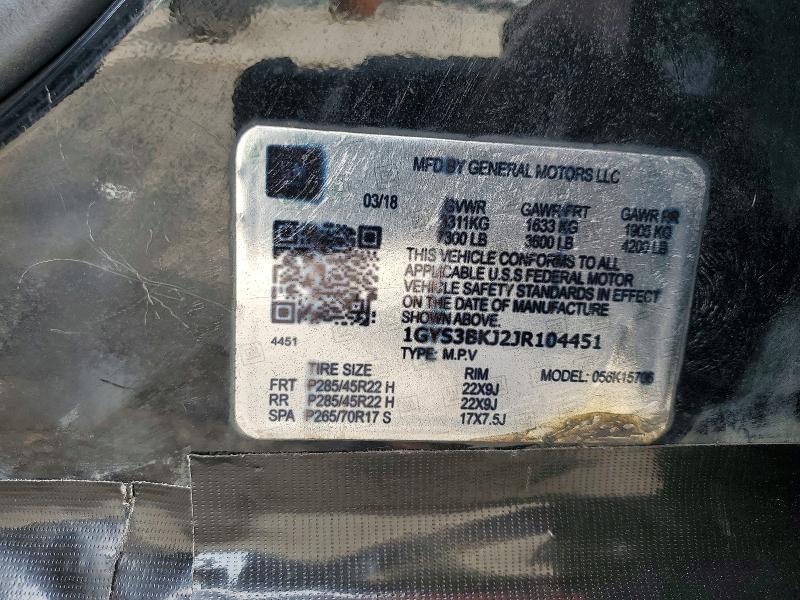 Aukcja sprzedaży 2018 Cadillac Escalade, vin: 1GYS3BKJ2JR104451, numer aukcji: 64065396