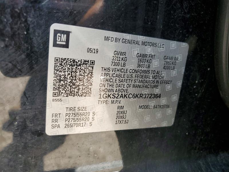 Aukcja sprzedaży 2019 Gmc Yukon, vin: 1GKS2AKC6KR372364, numer aukcji: 65165626