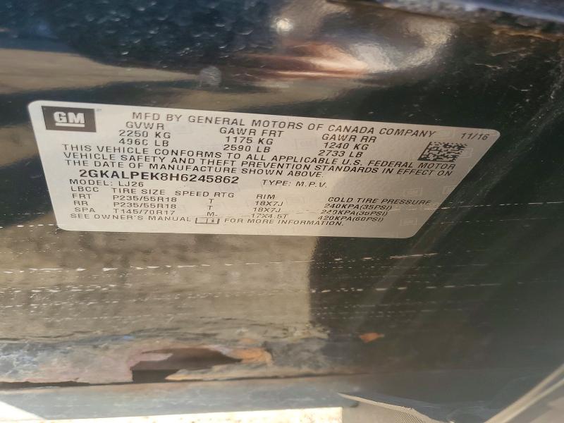 Aukcja sprzedaży 2017 Gmc Terrain, vin: 2GKALPEK8H6245862, numer aukcji: 63729696