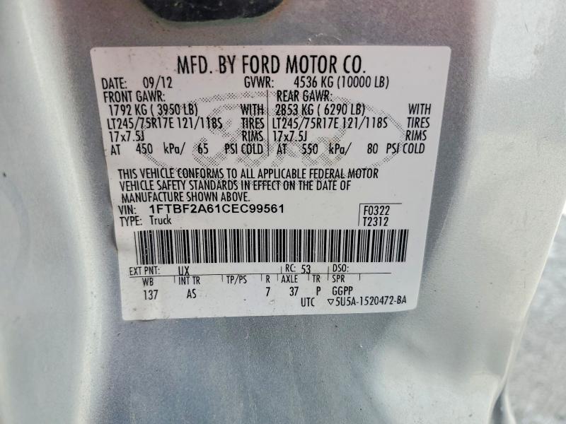 Aukcja sprzedaży 2012 Ford F250, vin: 1FTBF2A61CEC99561, numer aukcji: 65196676