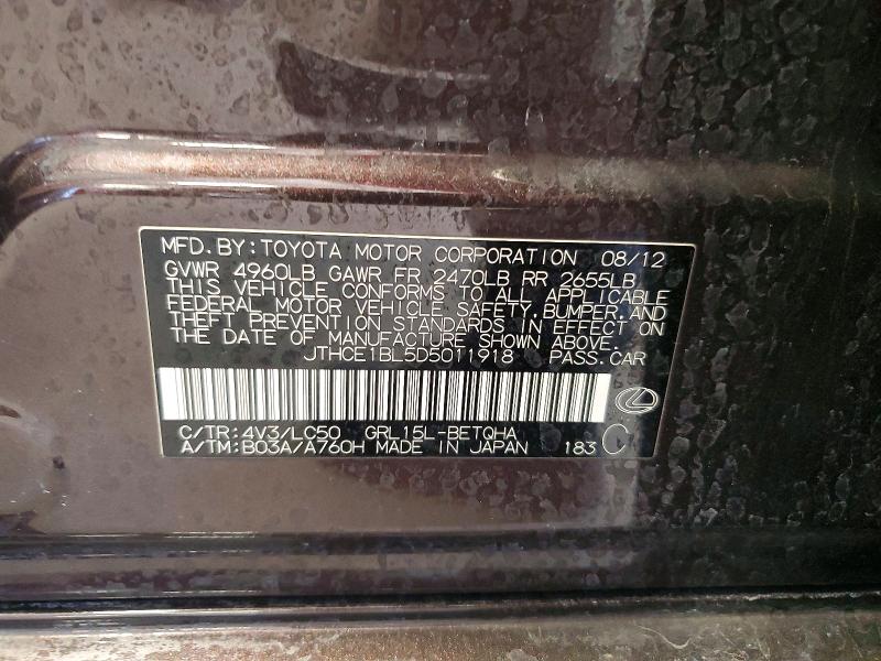 Продаж на аукціоні авто 2013 Lexus Gs, vin: JTHCE1BL5D5011918, номер лоту: 65362246