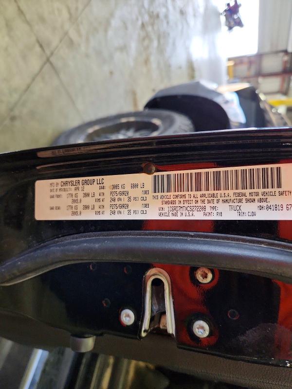 64980226 :رقم المزاد ، 1C6RD7MTXCS272208 vin ، 2012 Dodge Ram 1500 مزاد بيع