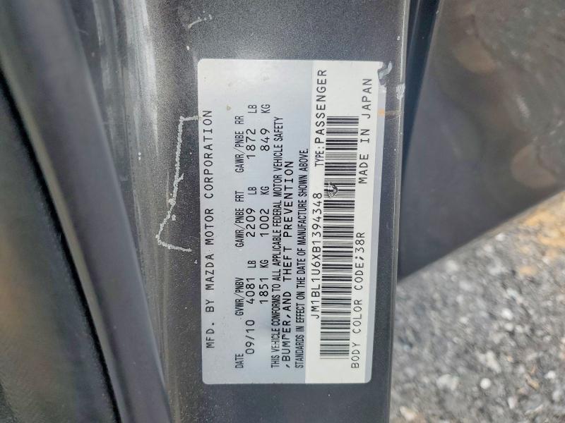 64098916 :رقم المزاد ، JM1BL1U6XB1394348 vin ، 2011 Mazda 3 S مزاد بيع