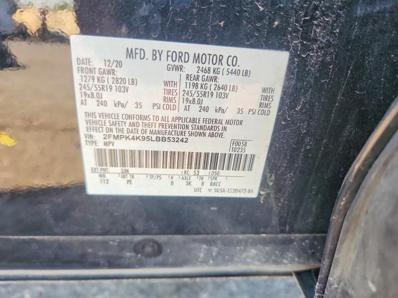 Продаж на аукціоні авто 2020 Ford Edge, vin: 2FMPK4K95LBB53242, номер лоту: 63911056