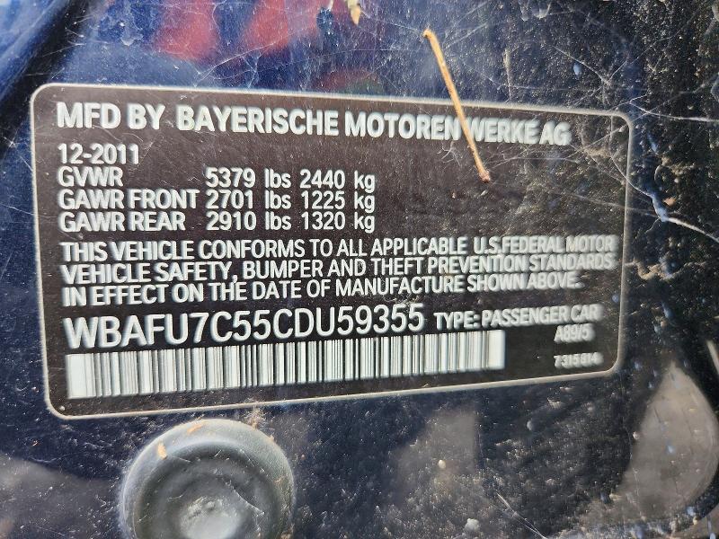 Aukcja sprzedaży 2012 Bmw 535, vin: WBAFU7C55CDU59355, numer aukcji: 66415046