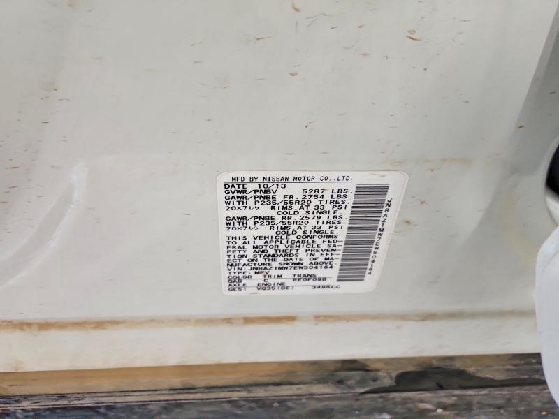 Продажа на аукционе авто 2014 Nissan Murano, vin: JN8AZ1MW7EW504164, номер лота: 63885666