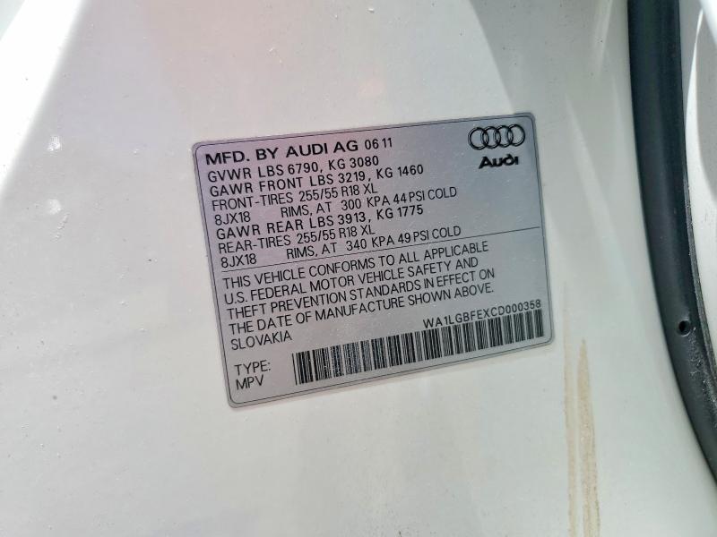 Продажа на аукционе авто 2012 Audi Q7, vin: WA1LGBFEXCD000358, номер лота: 66571536