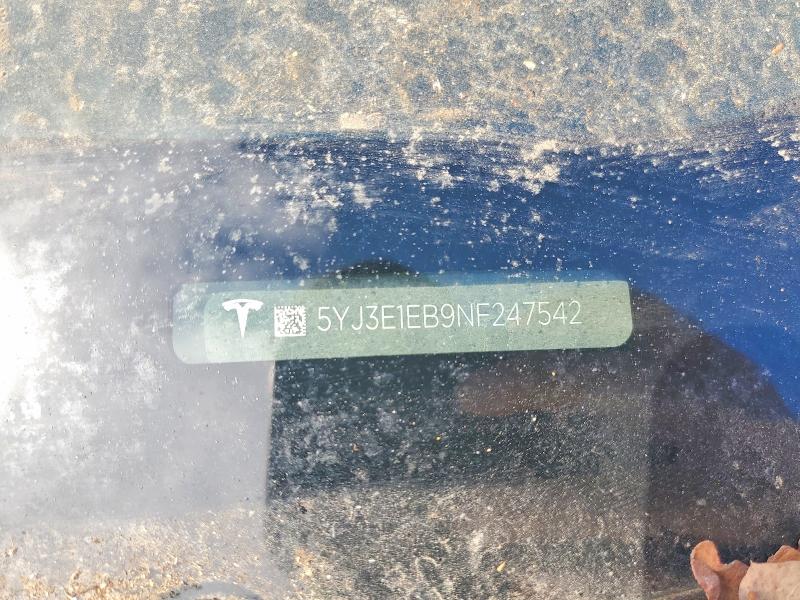 Aukcja sprzedaży 2022 Tesla Model 3, vin: 5YJ3E1EB9NF247542, numer aukcji: 67202316