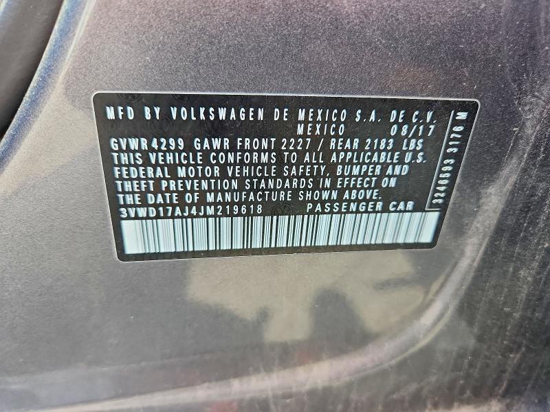Aukcja sprzedaży 2018 Volkswagen Jetta, vin: 3VWD17AJ4JM219618, numer aukcji: 64572076