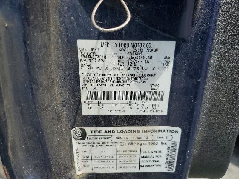Aukcja sprzedaży 2011 Ford F150, vin: 1FTFW1EF2BKD62771, numer aukcji: 64750946