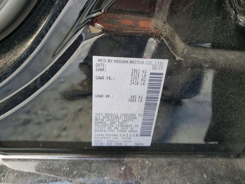 Продаж на аукціоні авто 2024 Nissan Altima, vin: 1N4BL4DV6RN341518, номер лоту: 65237406