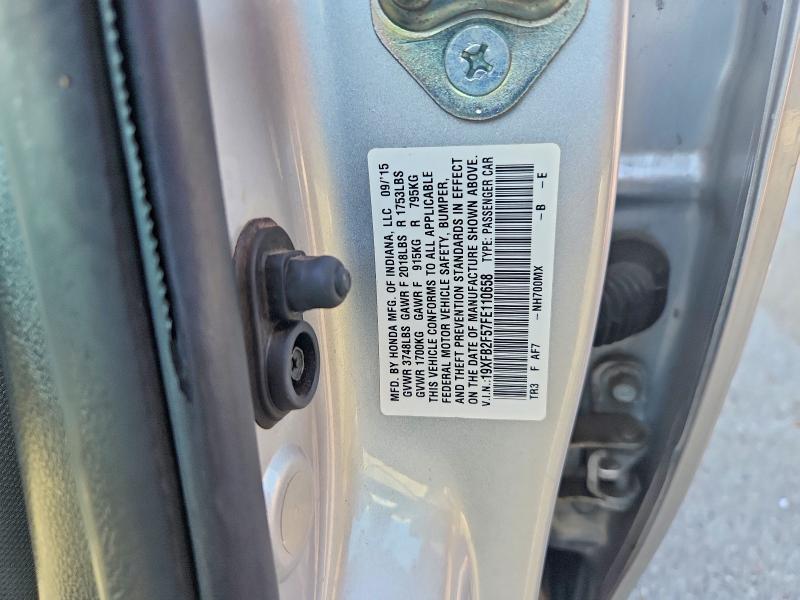 Aukcja sprzedaży 2015 Honda Civic, vin: 19XFB2F57FE110658, numer aukcji: 64047046