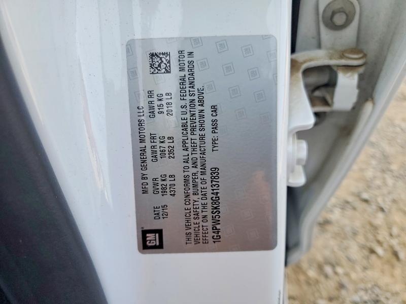 66098196 :رقم المزاد ، 1G4PW5SK8G4137839 vin ، 2016 Buick Verano مزاد بيع
