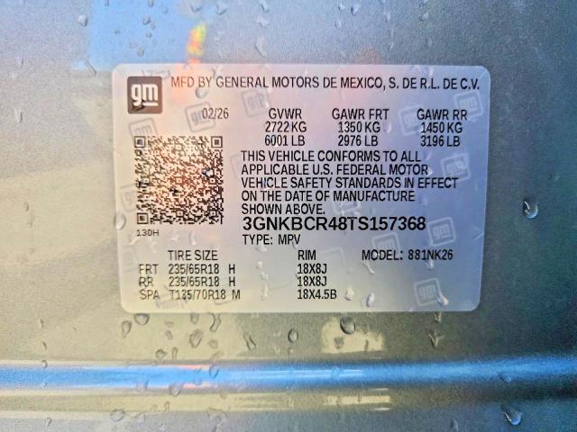 65942296 :رقم المزاد ، 3GNKBCR48TS157368 vin ، 2026 Chevrolet Blazer مزاد بيع