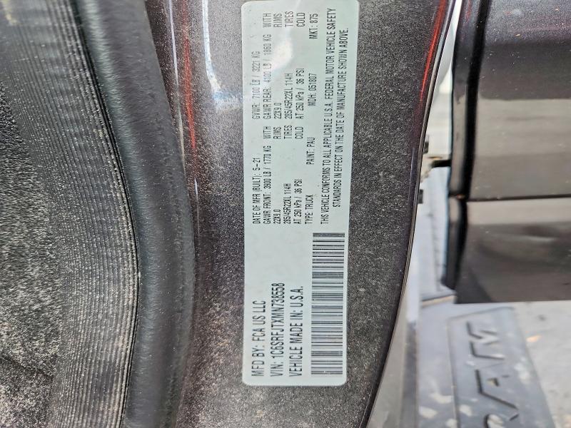 Продаж на аукціоні авто 2021 Ram 1500, vin: 1C6SRFJTXMN738558, номер лоту: 65198556