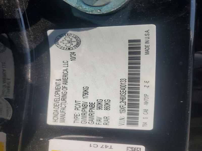 Aukcja sprzedaży 2025 Honda Civic, vin: 19XFL2H8XSE400133, numer aukcji: 64988936