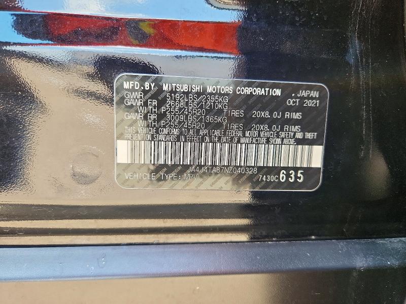 Продажа на аукционе авто 2022 Mitsubishi Outlander, vin: JA4J4TA87NZ040328, номер лота: 67239966