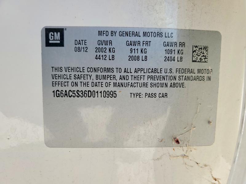 2013 Cadillac Ats მანქანა იყიდება აუქციონზე, vin: 1G6AC5S36D0110995, აუქციონის ნომერი: 66429706