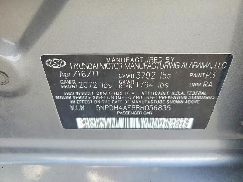 Aukcja sprzedaży 2011 Hyundai Elantra, vin: 5NPDH4AE8BH056835, numer aukcji: 64925366