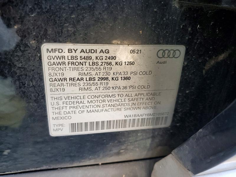 Продаж на аукціоні авто 2021 Audi Q5, vin: WA1BAAFY6M2105672, номер лоту: 63611486