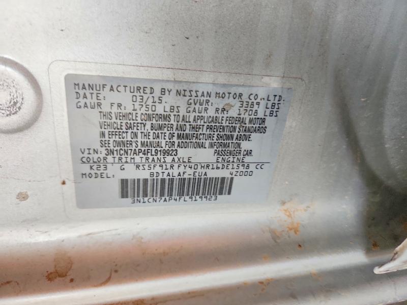 Продаж на аукціоні авто 2015 Nissan Versa, vin: 3N1CN7AP4FL919923, номер лоту: 67099976