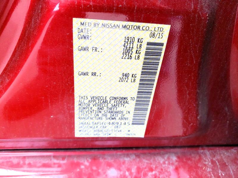 64659026 :رقم المزاد ، 1N4AL3AP5FC489145 vin ، 2015 Nissan Altima مزاد بيع