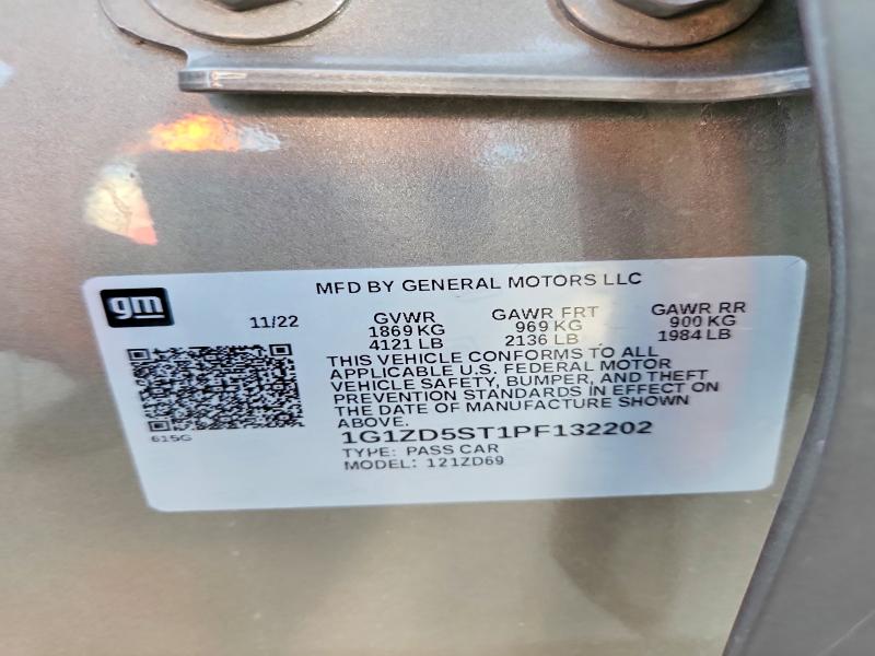 64988776 :رقم المزاد ، 1G1ZD5ST1PF132202 vin ، 2023 Chevrolet Malibu مزاد بيع