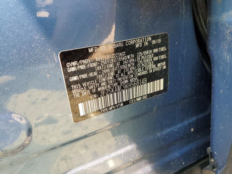 Aukcja sprzedaży 2019 Subaru Forester, vin: JF2SKAWC9KH568148, numer aukcji: 64832386