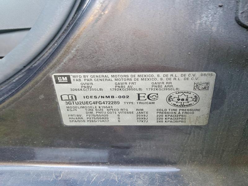 59595006 :رقم المزاد ، 3GTU2UEC4FG472289 vin ، 2015 Gmc Sierra مزاد بيع