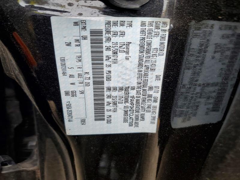 2012 Ford Focus მანქანა იყიდება აუქციონზე, vin: 1FAHP3H27CL477958, აუქციონის ნომერი: 65551006