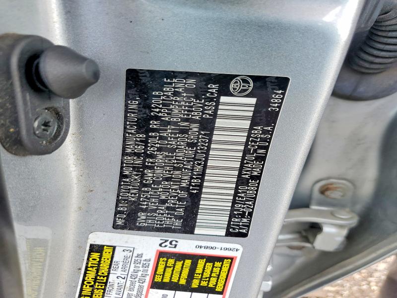 Продажа на аукционе авто 2018 Toyota Camry, vin: 4T1B11HK3JU132371, номер лота: 64251306