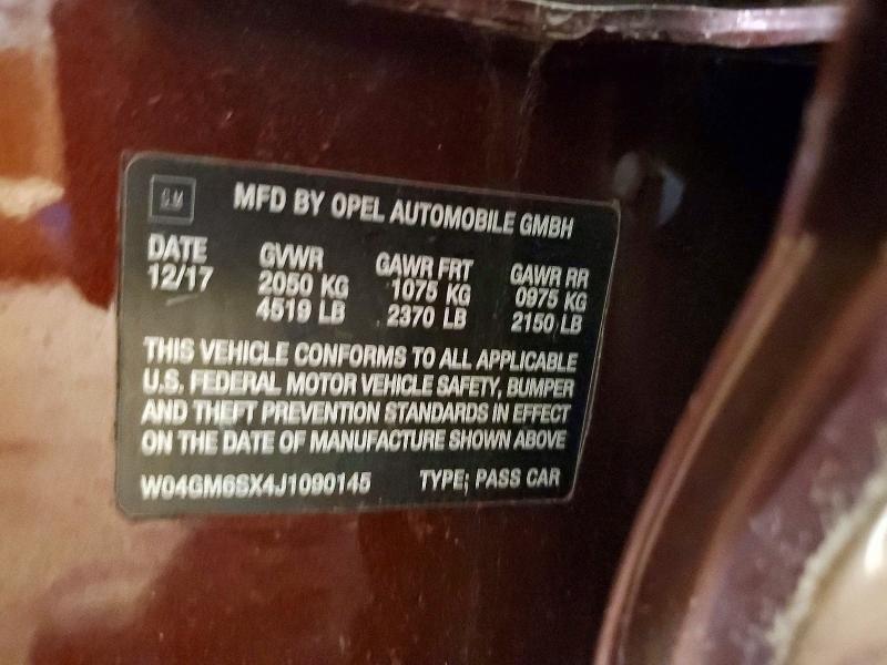 Aukcja sprzedaży 2018 Buick Regal, vin: W04GM6SX4J1090145, numer aukcji: 65822826