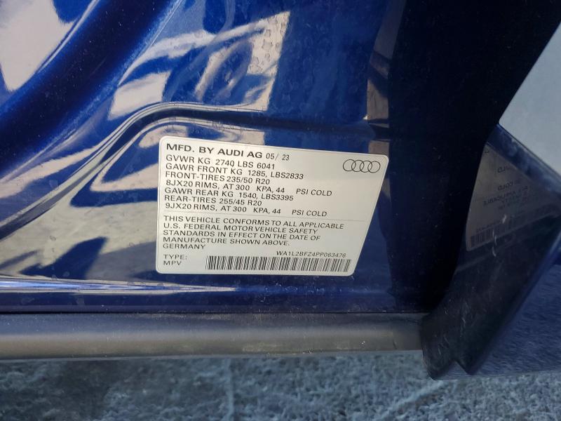 63734586 :رقم المزاد ، WA1L2BFZ4PP063476 vin ، 2023 Audi Q4 E-tron مزاد بيع