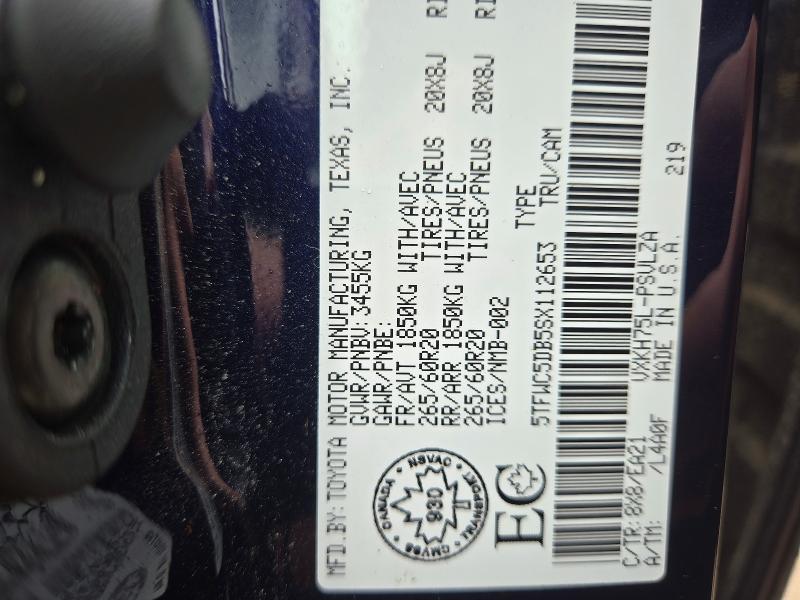 Продажа на аукционе авто 2025 Toyota Tundra, vin: 5TFWC5DB5SX112653, номер лота: 62021266