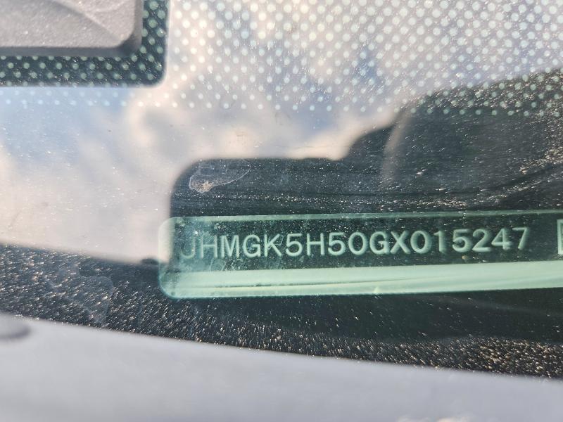 2016 Honda Fit მანქანა იყიდება აუქციონზე, vin: JHMGK5H50GX015247, აუქციონის ნომერი: 67334516