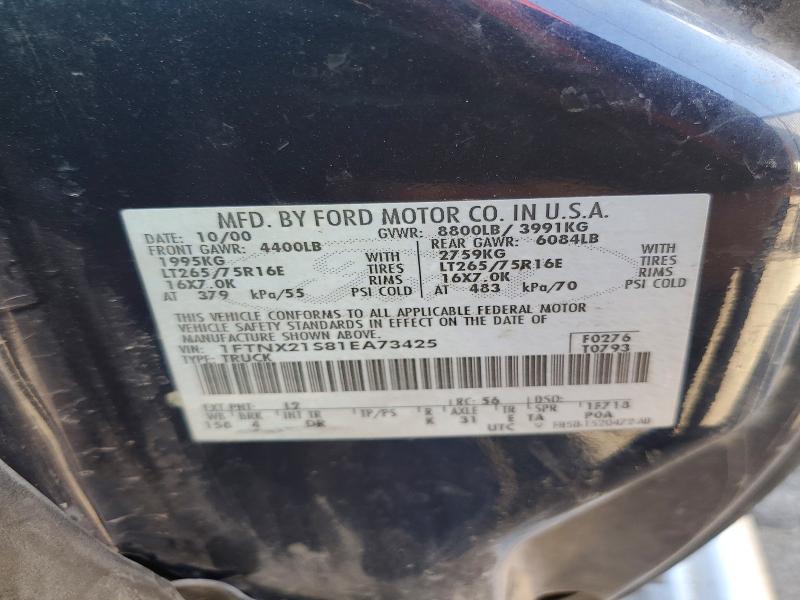 Aukcja sprzedaży 2001 Ford F250, vin: 1FTNX21S81EA73425, numer aukcji: 66044036
