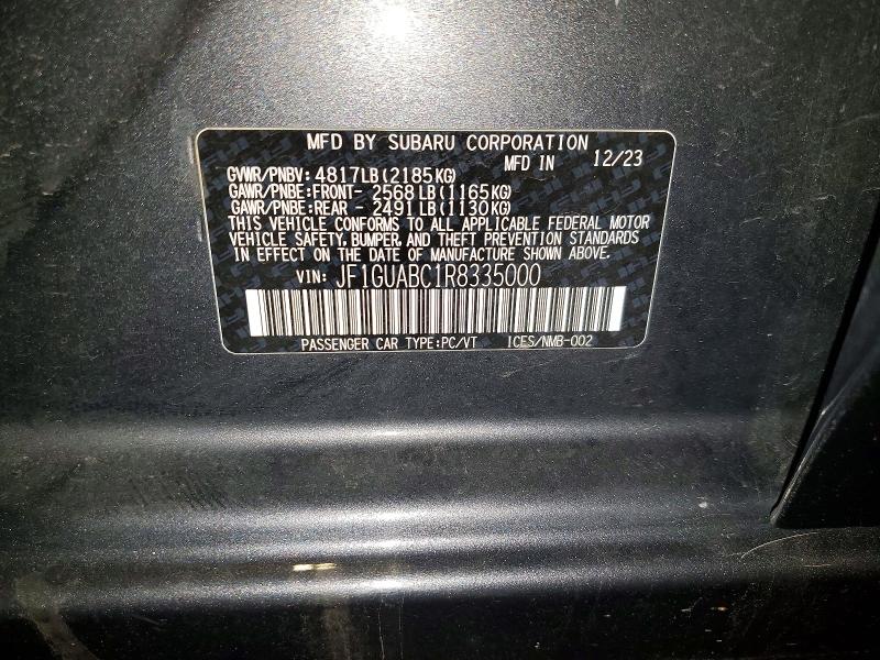 Aukcja sprzedaży 2024 Subaru Impreza, vin: JF1GUABC1R8335000, numer aukcji: 65192086