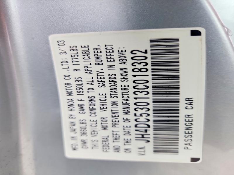 63840756 :رقم المزاد ، JH4DC53013C018302 vin ، 2003 Acura Rsx مزاد بيع