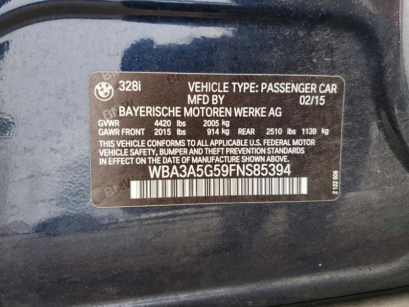 Aukcja sprzedaży 2015 Bmw 328, vin: WBA3A5G59FNS85394, numer aukcji: 64574296