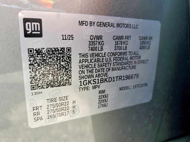 Продаж на аукціоні авто 2026 Gmc Yukon, vin: 1GKS1BKD1TR196679, номер лоту: 66693236