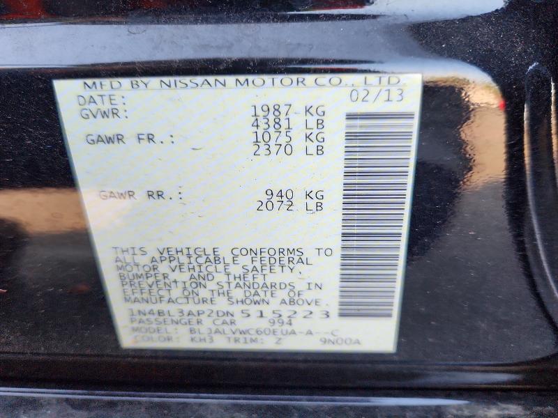 Продажа на аукционе авто 2013 Nissan Altima, vin: 1N4BL3AP2DN515223, номер лота: 64059626