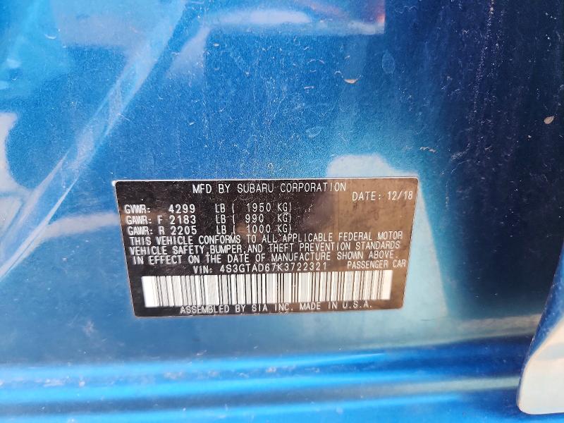 Продаж на аукціоні авто 2019 Subaru Impreza, vin: 4S3GTAD67K3722321, номер лоту: 64433046