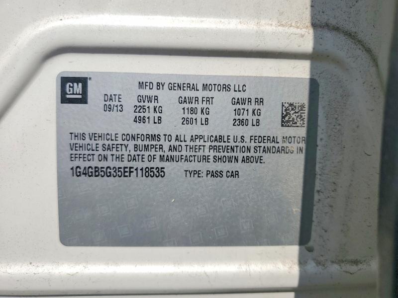 66421426 :رقم المزاد ، 1G4GB5G35EF118535 vin ، 2014 Buick Lacrosse مزاد بيع